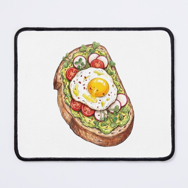 Item preview, Loaded Avocado Toast Fried Egg Radish Hand Drawn Brunch Art designed and sold by GymTanLaundry.