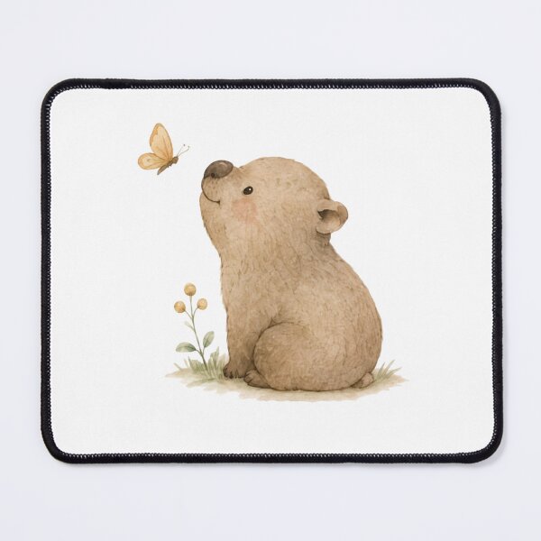 Item preview, Cute Wombat with Butterfly designed and sold by Birdsong Blessings.