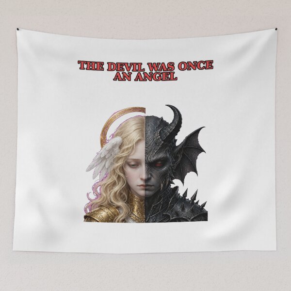 Item preview,  The Devil Was Once An Angel - Half Demon Half Angel Split Face Gothic Design designed and sold by Csaba1983.