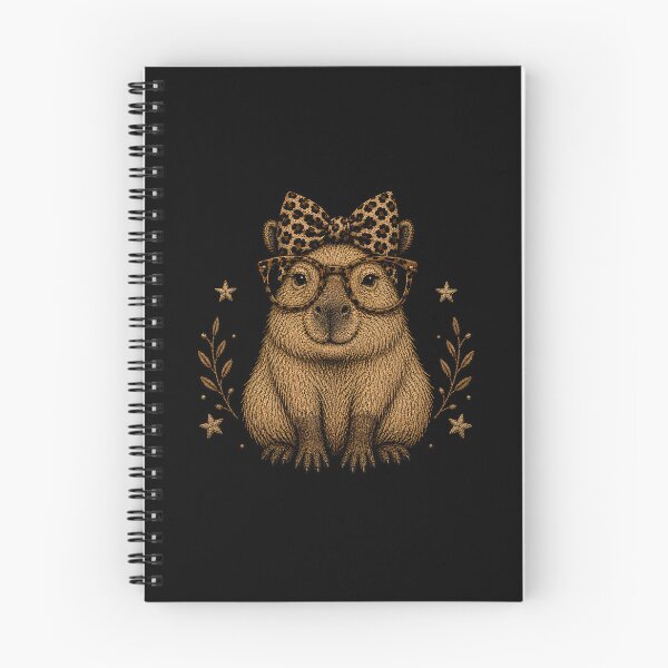 Item preview, Cute Nerdy Leopard Bow Capybara  designed and sold by Animavera.