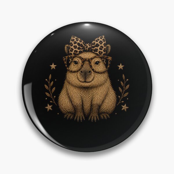 Item preview, Cute Nerdy Leopard Bow Capybara  designed and sold by Animavera.