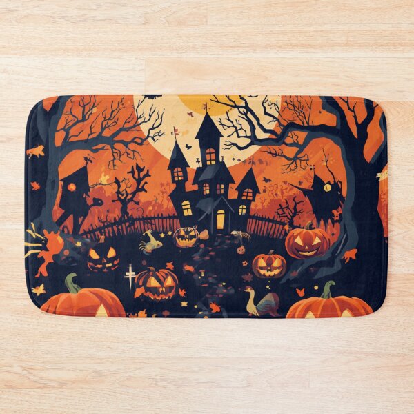 Item preview, Spooky Haunted House Pumpkin Patch Pop Art designed and sold by Uniquely Yours.