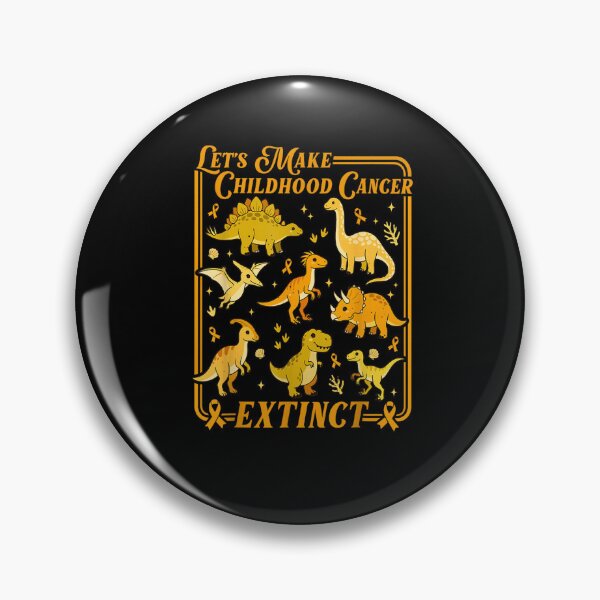Item preview, Let's Make Childhood Cancer Extinct Dinosaur Gold Ribbon designed and sold by Juansustait.