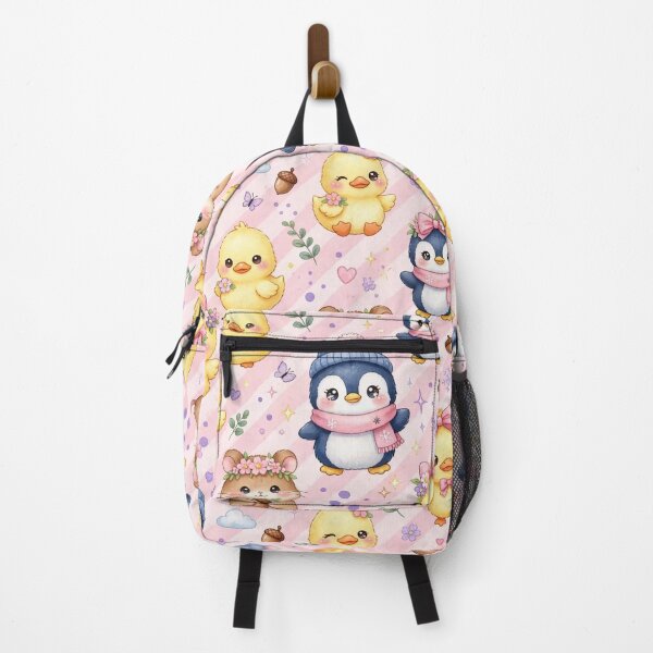 Item preview, Kawaii Penguin & Duck Friends Cute Pastel Animal Pattern designed and sold by Tinydoodlenest .