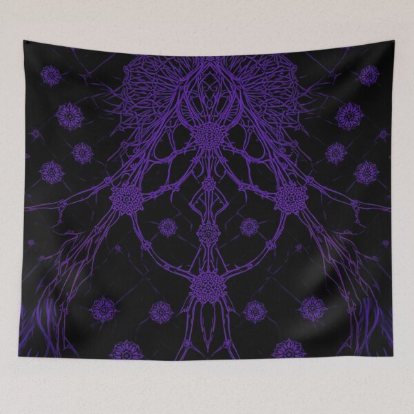 Item preview, Gothic Dark Violet Floral Lattice Cyber Sigilism designed and sold by Uniquely Yours.