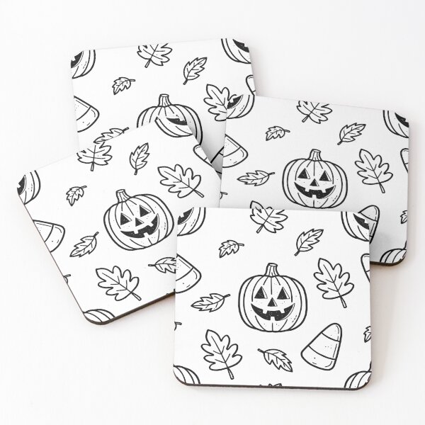 Item preview, White Halloween Pattern designed and sold by MZS Studio.