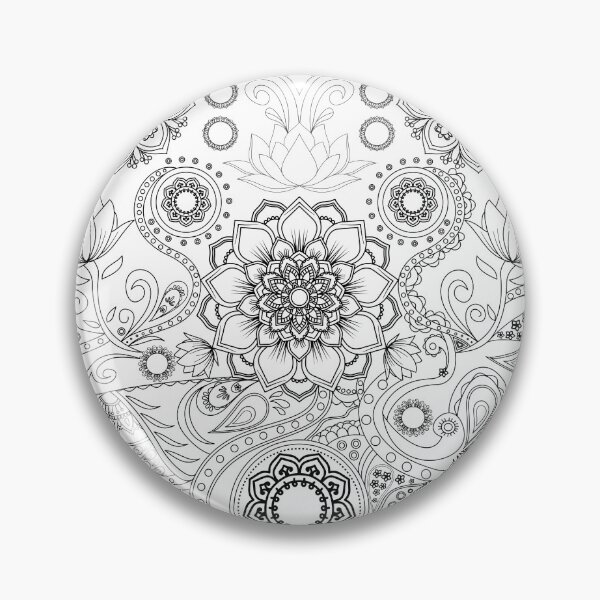 Item preview, Intricate Floral Mandala Line Art Pattern designed and sold by ArtBySaMandala.