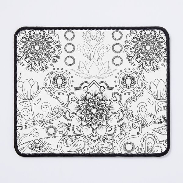 Item preview, Intricate Floral Mandala Line Art Pattern designed and sold by ArtBySaMandala.