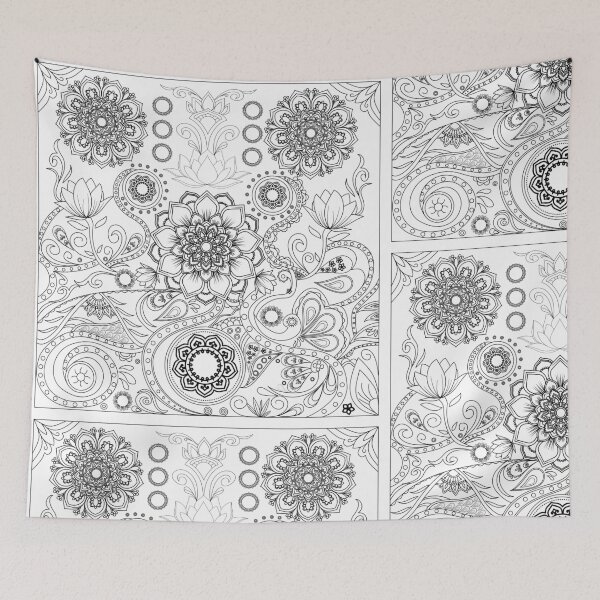 Item preview, Intricate Floral Mandala Line Art Pattern designed and sold by ArtBySaMandala.