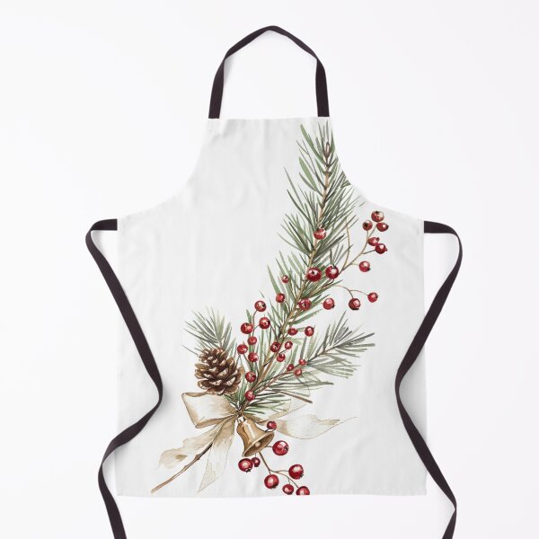 Item preview, Pine and Winterberry Sprig Christmas Art designed and sold by DreamelleStudio.