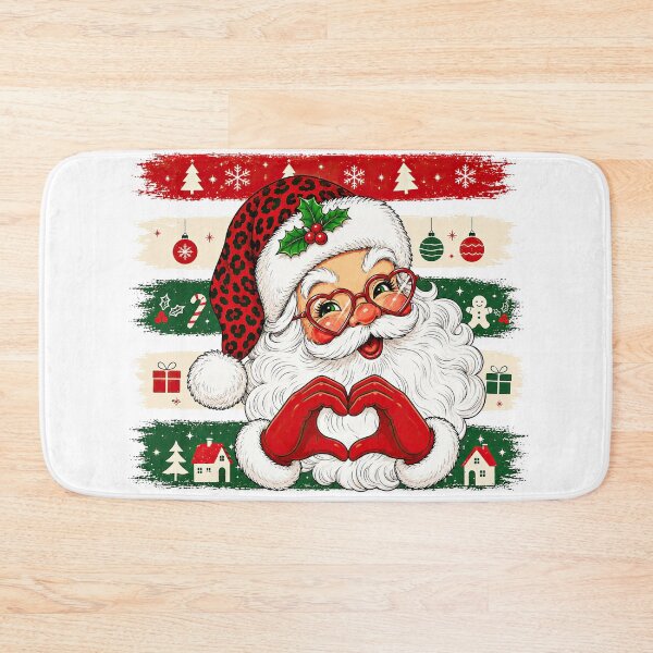 Item preview, Leopard Santa Heart Glasses Christmas Holiday Design designed and sold by varin-studio.