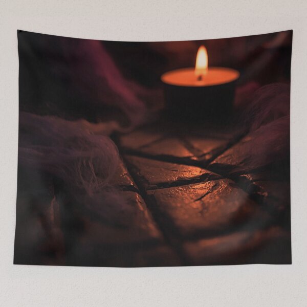 Item preview, Gothic Candlelight Cobweb Stone Tile designed and sold by Uniquely Yours.