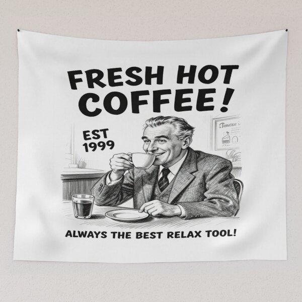 Item preview, Vintage Motivational Quote FRESH HOT COFFEE - Since 1999 - ALWAYS THE BEST RELAX TOOL! designed and sold by Giulivo Store Graphic.
