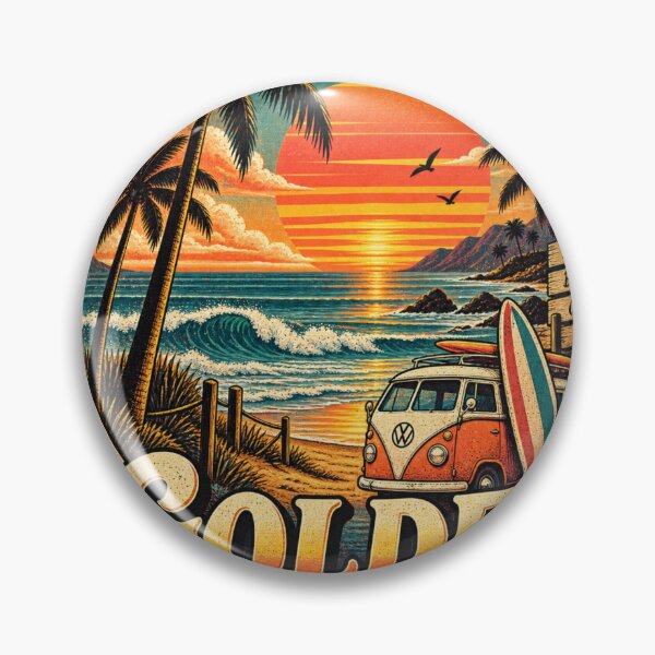 Item preview, Golden Hour California – Vintage Sunset Surf designed and sold by JatCreative.