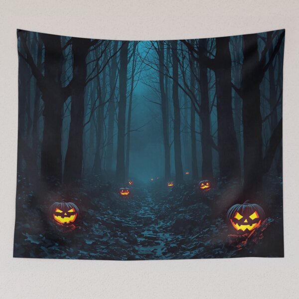 Item preview, Gothic Spooky Dark Forest Glowing Jack O Lanterns designed and sold by Uniquely Yours.
