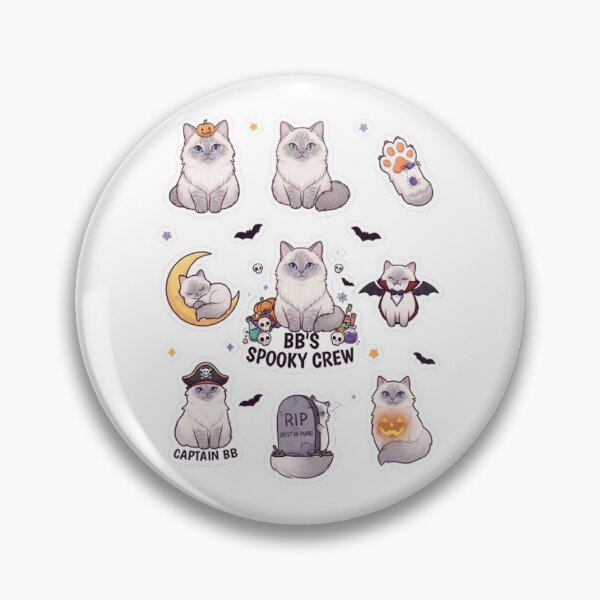 Item preview, BB's Halloween Fusion Cute Ragdoll Cat Spooky Season Sticker designed and sold by PetalsPaws.