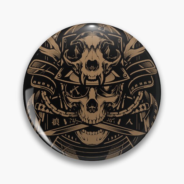 Item preview, Gold Samurai Skull designed and sold by Blackout  Brother.
