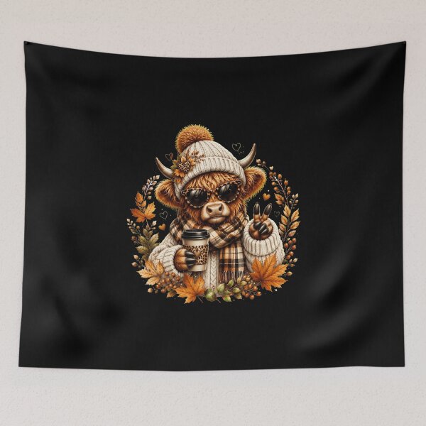 Item preview, Cute Highland Cow Sunglasses Leopard Bandana Fall Autumn designed and sold by PaletteArc.