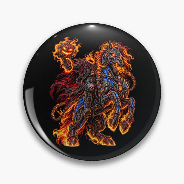 Item preview, Cyberpunk Headless Horseman Pumpkin Rider designed and sold by StaticEmpire.