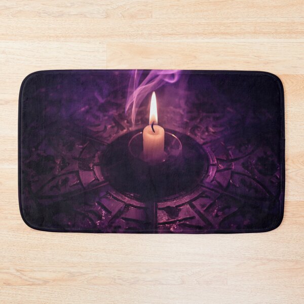 Item preview, Gothic Purple Candle Smoke Occult Carved Stone Altar designed and sold by Uniquely Yours.