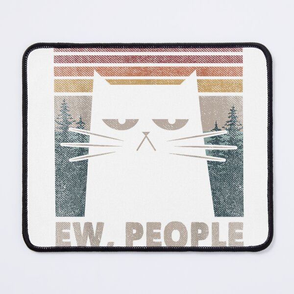 Item preview, Vintage Ew People Black Cat Funny Anti Social Introvert T-Shirt designed and sold by gidget-gadget.