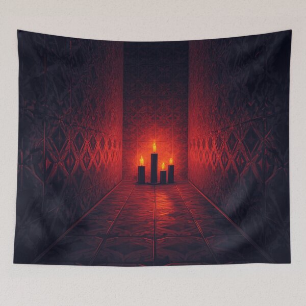 Item preview, Gothic Red Candlelight Endless Hallway designed and sold by Uniquely Yours.