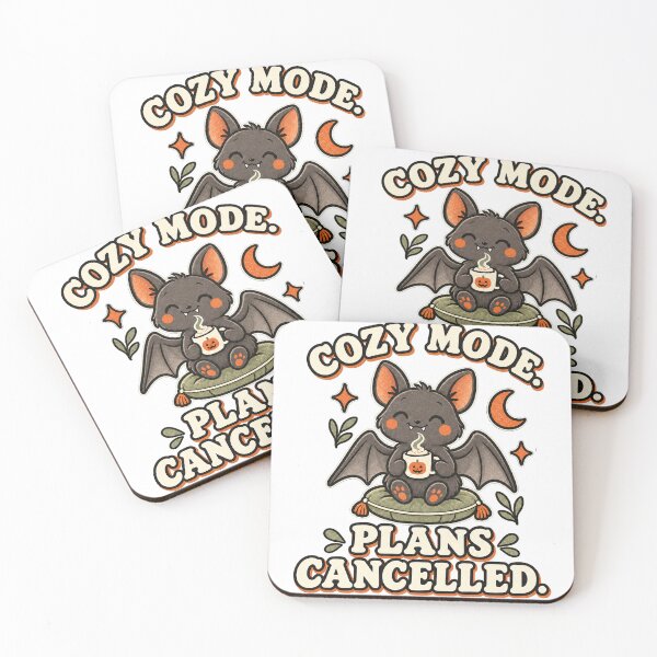 Item preview, Cozy Mode Plans Cancelled – Cute Retro Halloween Bat designed and sold by Claudia Ilie Art.