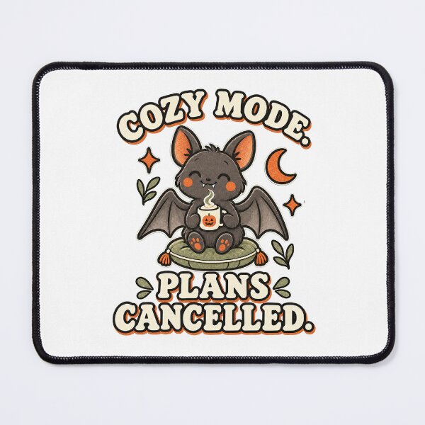 Item preview, Cozy Mode Plans Cancelled – Cute Retro Halloween Bat designed and sold by Claudia Ilie Art.