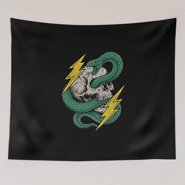 Item preview, Snake Skull Halloween Lightning Tattoo Gothic designed and sold by Uglyandcute.