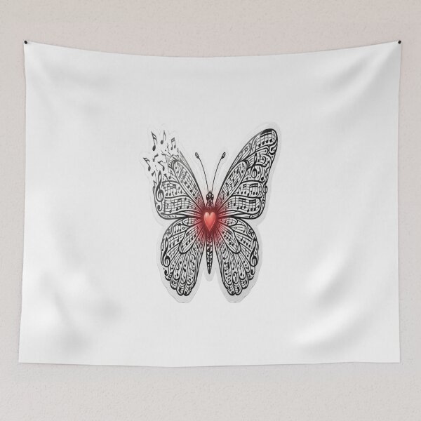 Item preview, Musical Butterfly Love ?❤️ | Beautiful Music Notes Butterfly Design designed and sold by AdityaShop18.