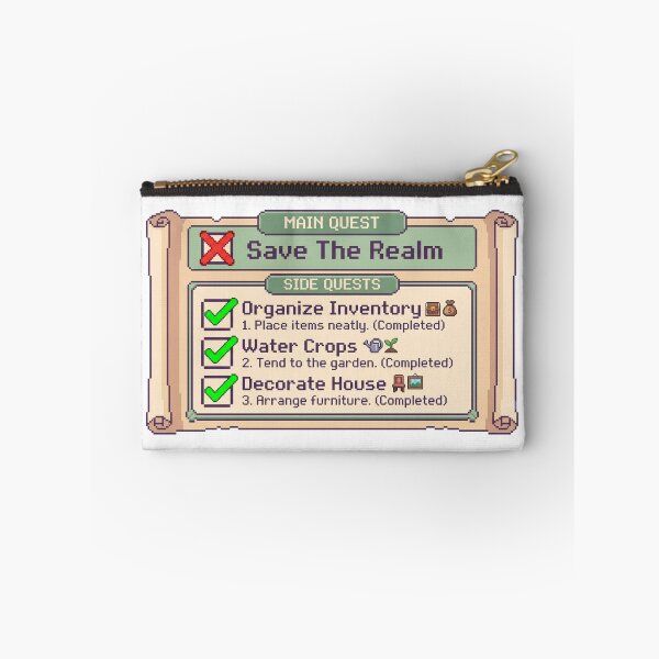 Item preview, Side Quests Over Main Story Pixel Quest Log designed and sold by arkaicreative.