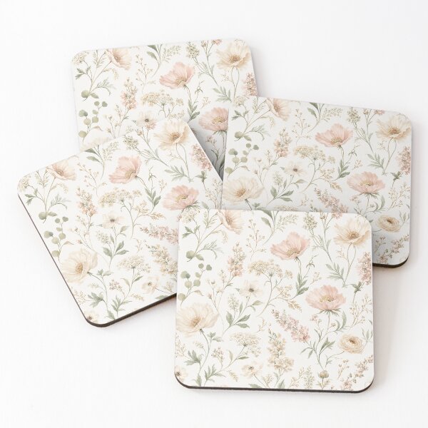 Item preview, Vintage Pink & White Floral Wallpaper Pattern designed and sold by Rosie's Wildflower Boutique.