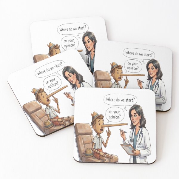 Item preview, Pinocchio in Therapy Funny Parody Cartoon Art Print designed and sold by AfresStudio.