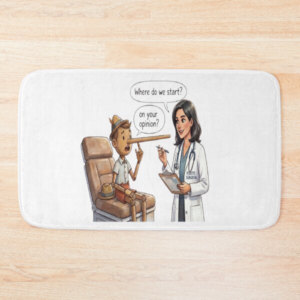 Item preview, Pinocchio in Therapy Funny Parody Cartoon Art Print designed and sold by AfresStudio.