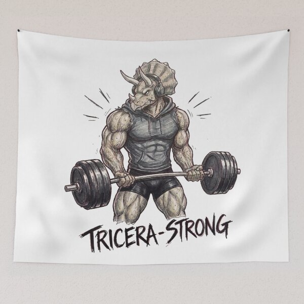 Item preview, Triceratops Bodybuilding Gym Workout Motivation designed and sold by JonelleTshirts.