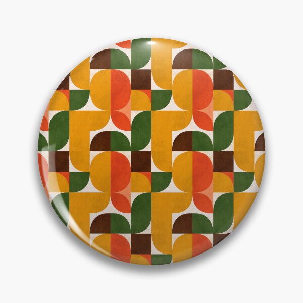 Artikelvorschau, Nahtloses Retro-Geometrie-Muster mit Formen im Stil der Midcentury-Moderne und warmen Farben der 1970er Jahre für Hintergründe entworfen und verkauft von KanDa-Shop.