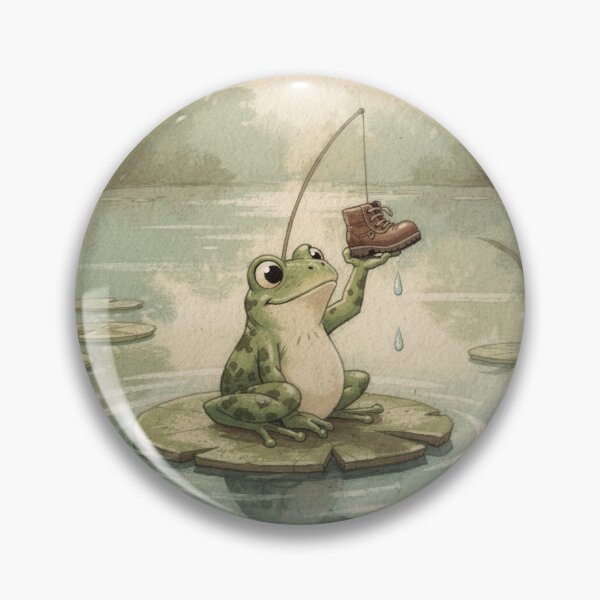Item preview, Frog Fisher Who Caught One Old Boot designed and sold by PictorialWhimsy.