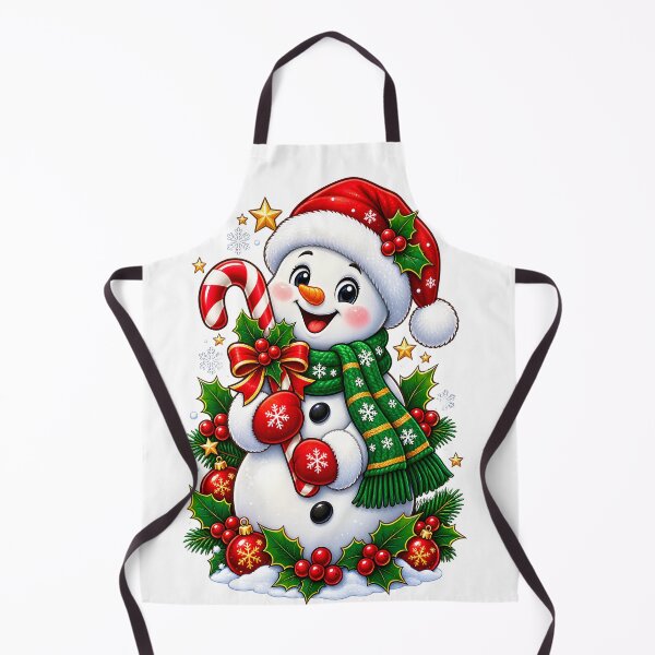 Item preview, Kawaii Christmas Snowman with Candy Cane & Baubles designed and sold by Kimjs-design.