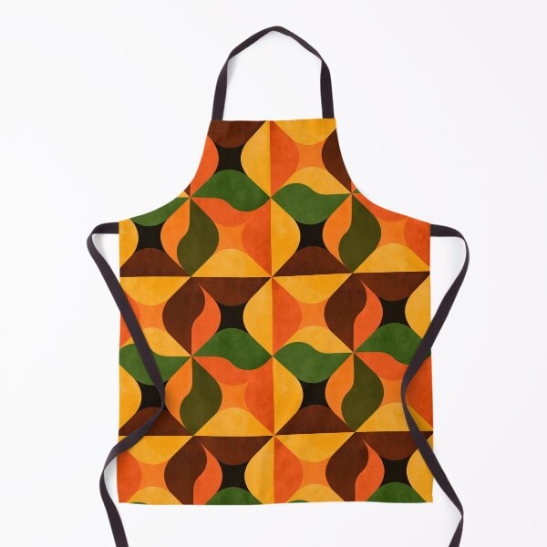Artikelvorschau, Nahtloses, geometrisches Retro-Muster mit warmen orange-grün-braunen Fliesen im Mid-Century-Stil entworfen und verkauft von KanDa-Shop.