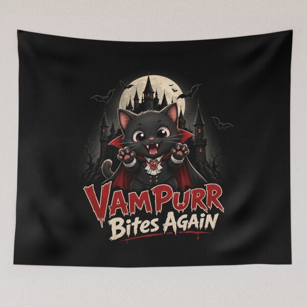 Item preview, Vampurr Bites Again Funny Cat designed and sold by TheEndDesign.