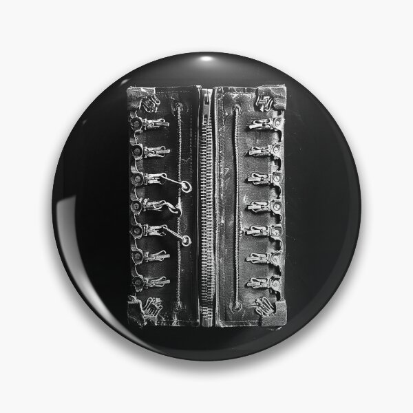 Item preview, Vintage Zipper and Hook Fasteners Industrial Black and White Mechanical Art designed and sold by inkoutninja.