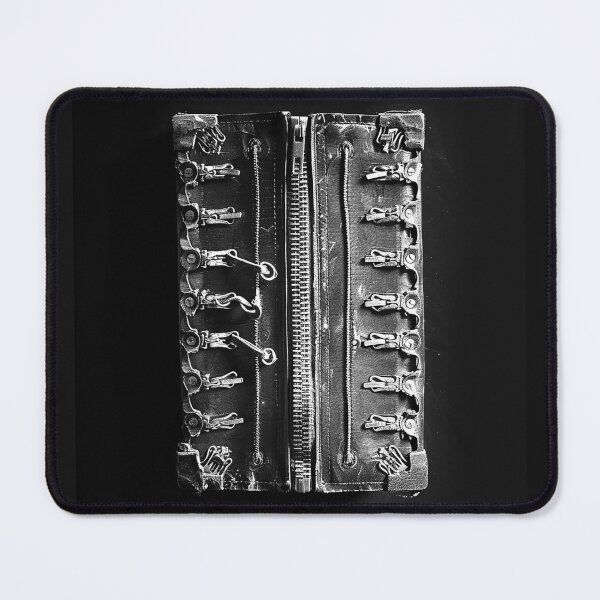 Item preview, Vintage Zipper and Hook Fasteners Industrial Black and White Mechanical Art designed and sold by inkoutninja.