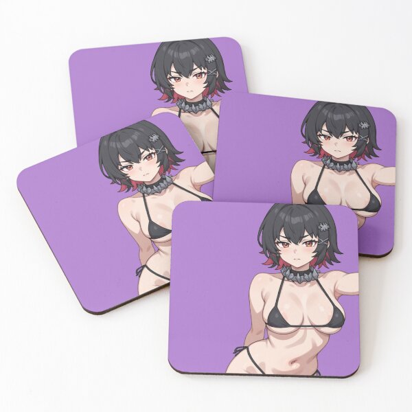 Item preview, Anime Girl Black Bikini Red Eyes Selfie Art designed and sold by Jimakmo.