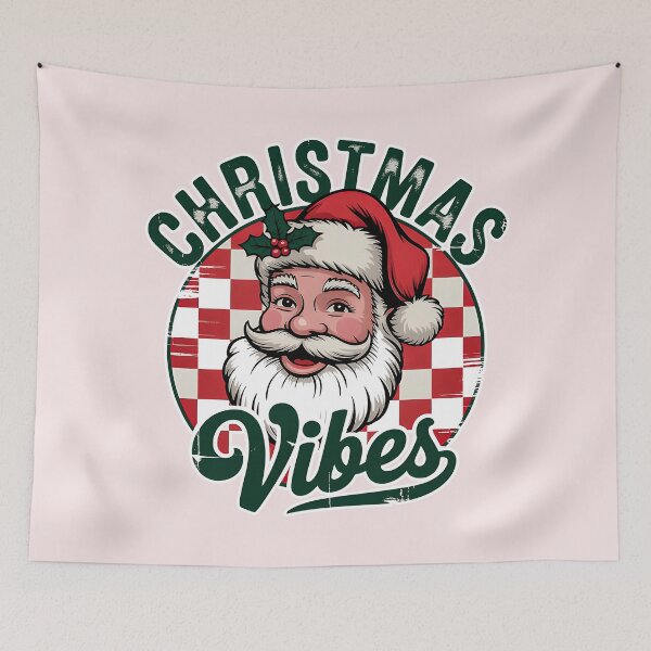Item preview, Christmas Vibe, Vintage Santa Claus Retro Checkerboard Holiday designed and sold by zozo-shop.
