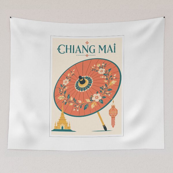Item preview, Chiang Mai Parasol Travel Poster designed and sold by Beyond Destinations.