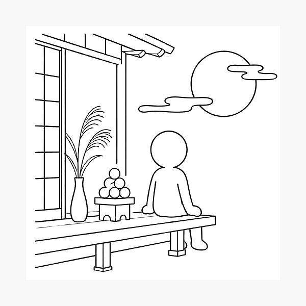 Item preview, Otsukimi Moon Viewing Festival in Japan - Japanese Culture Pictogram designed and sold by japan-picto.