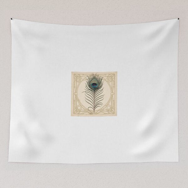 Item preview, Art Nouveau Peacock Feather Study in Gold designed and sold by PictorialWhimsy.