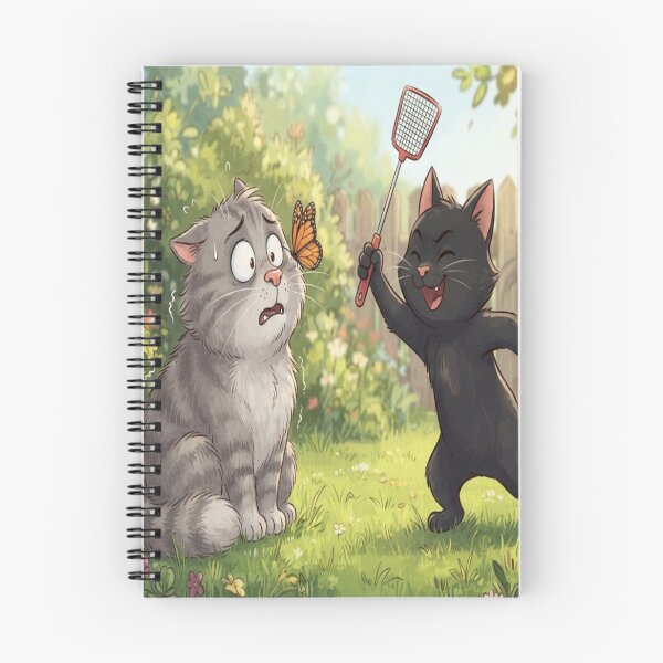 Item preview, Funny Cat Sneaking Up With Flyswatter Parody Art Print designed and sold by AfresStudio.