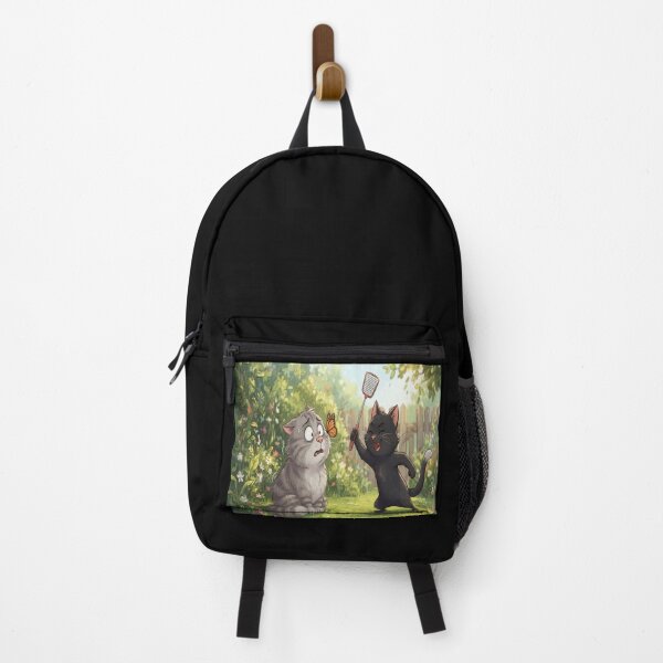 Item preview, Funny Cat Sneaking Up With Flyswatter Parody Art Print designed and sold by AfresStudio.