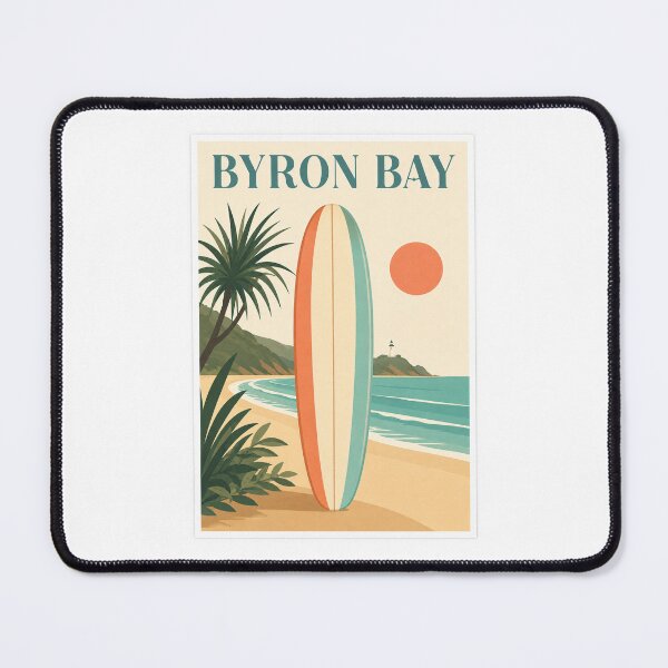 Item preview, Byron Bay Surfboard Travel Poster designed and sold by Beyond Destinations.
